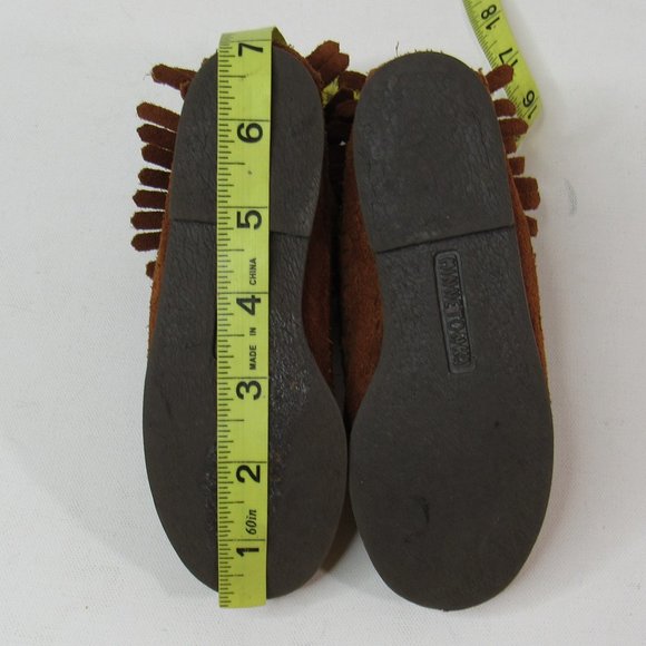 Minnetonka Kids Back Zipper Suede Boot Hardsole Size 10 - Picture 12 of 13